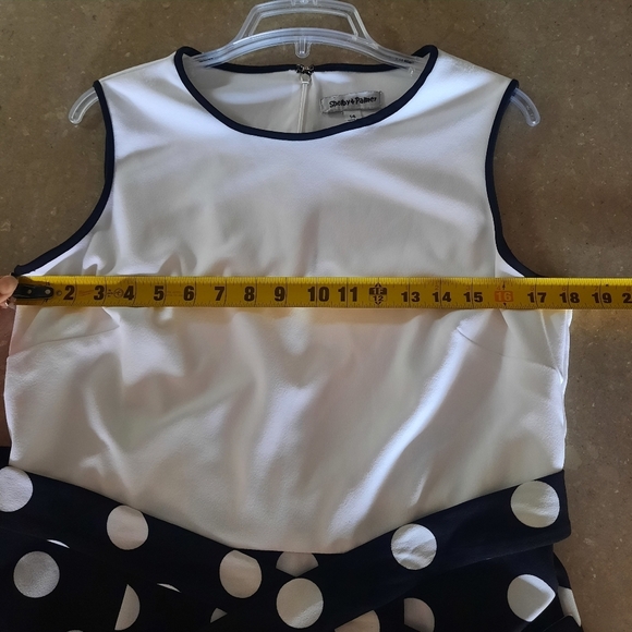 Shelby & Palmer Retro Polka-dot Dress Black White Side Sash Women's Size 14 - Picture 6 of 10